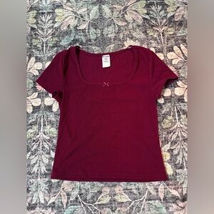 No Boundaries Maroon Short Sleeve Top